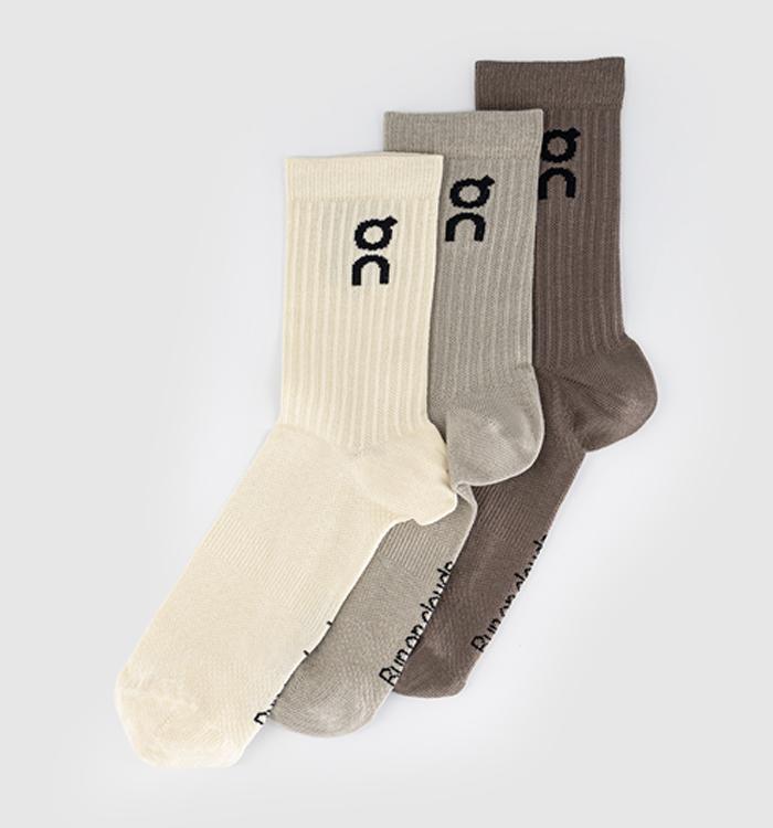 On Logo Sock High 3 Pack Socks Hare Brume