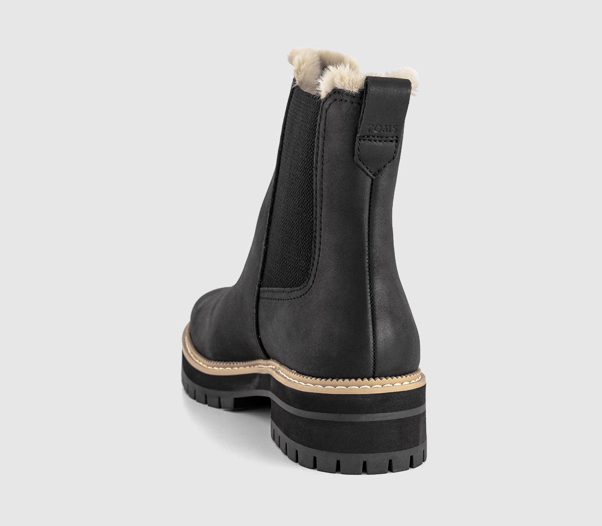 TOMS Bennet Chelsea Faux Fur Lined Boots TOMS Bennet Chelsea Faux Fur Lined Boots Black