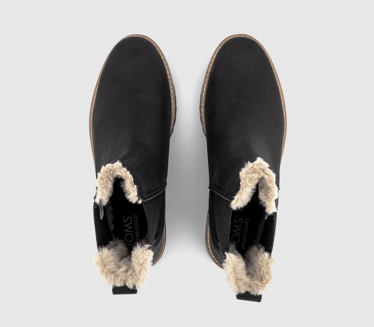 TOMS Bennet Chelsea Faux Fur Lined Boots TOMS Bennet Chelsea Faux Fur Lined Boots Black