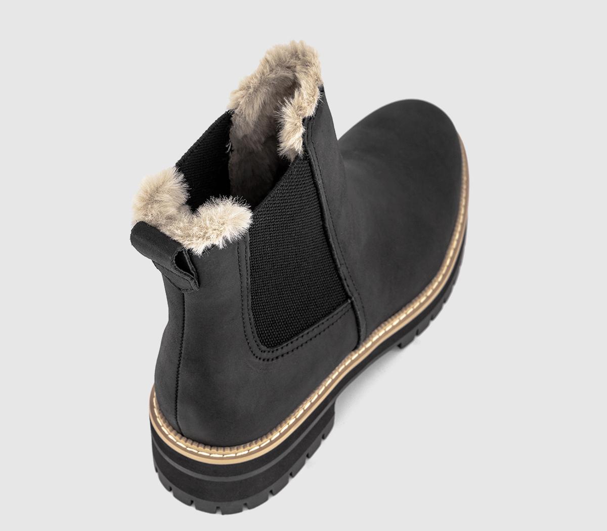 TOMS Bennet Chelsea Faux Fur Lined Boots TOMS Bennet Chelsea Faux Fur Lined Boots Black