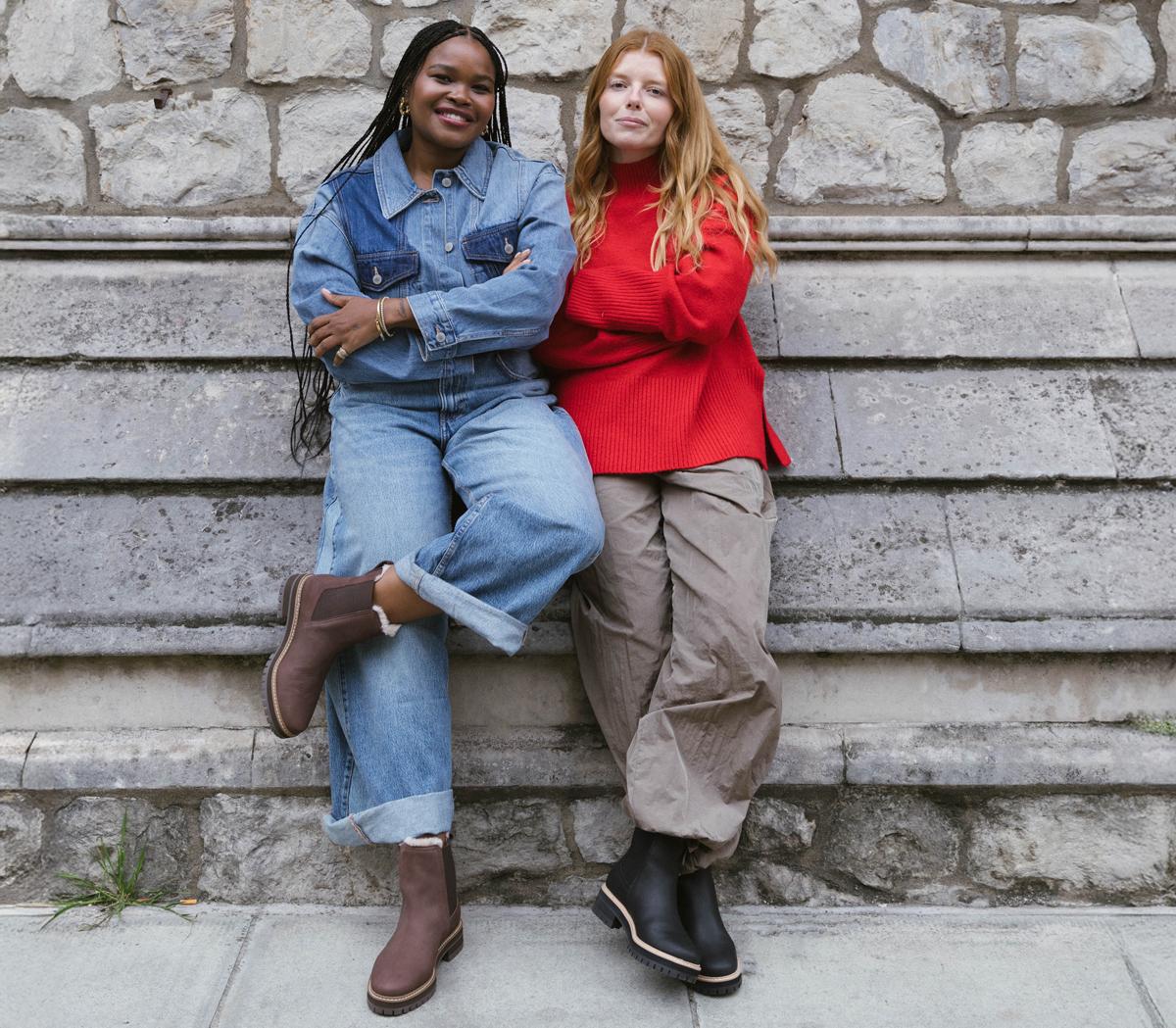 TOMS Bennet Chelsea Faux Fur Lined Boots Black Women's Ankle Boots