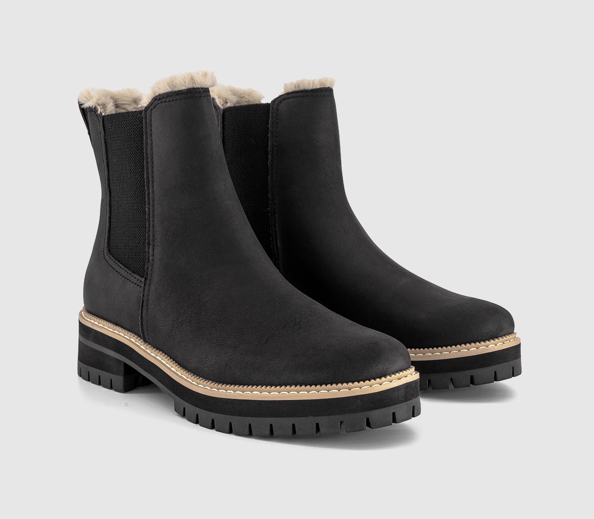 TOMS Bennet Chelsea Faux Fur Lined Boots TOMS Bennet Chelsea Faux Fur Lined Boots Black