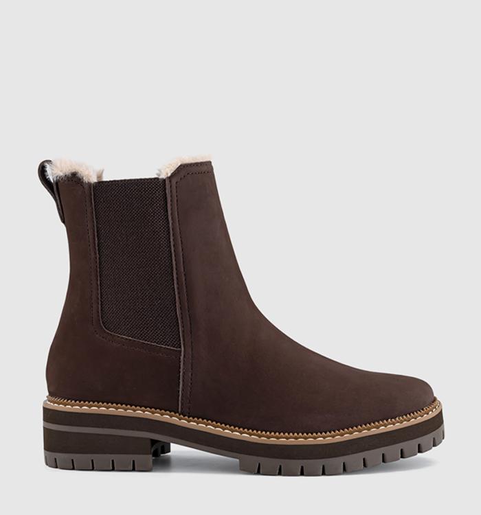 TOMS Bennet Chelsea Faux Fur Lined Boot Chocolate Brown