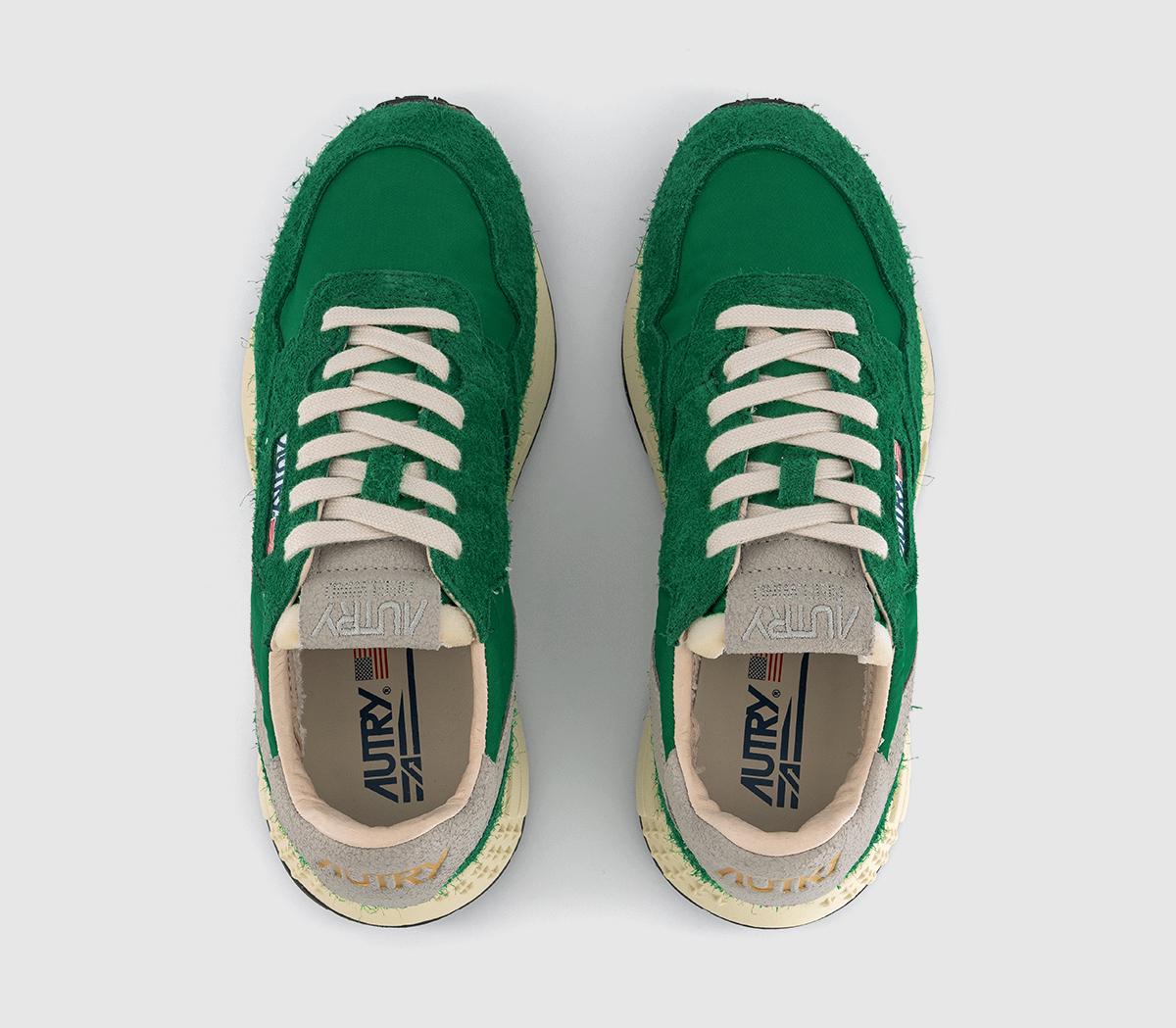AUTRYReelwind Low TrainersGreen Nylon Suede
