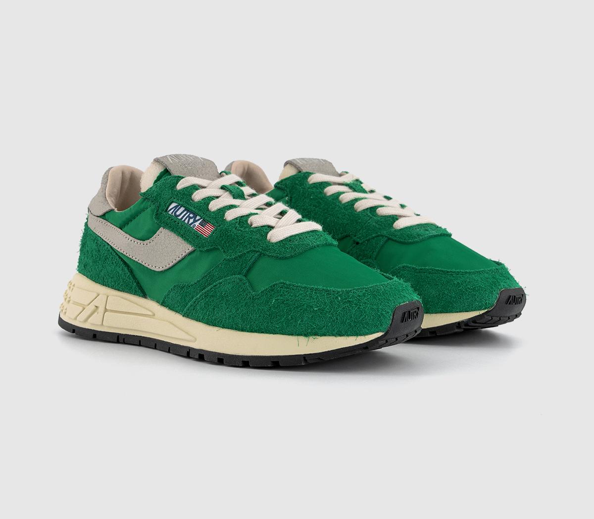 AUTRYReelwind Low TrainersGreen Nylon Suede