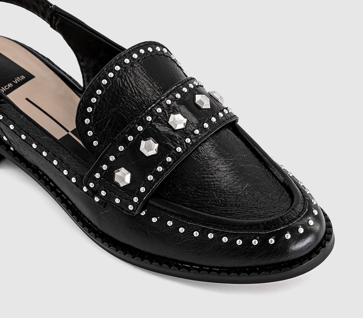 Dolce VitaHardi Studded Slingback LoafersBlack Leather