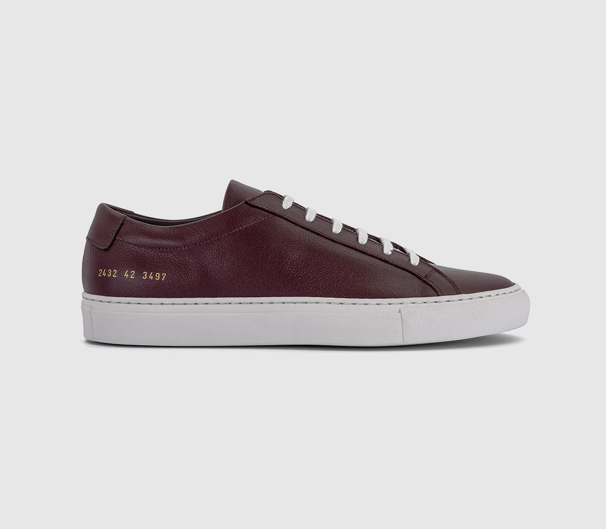 Common Projects Mens Achilles Contrast Bumpy Trainers Burgundy In Red, 6