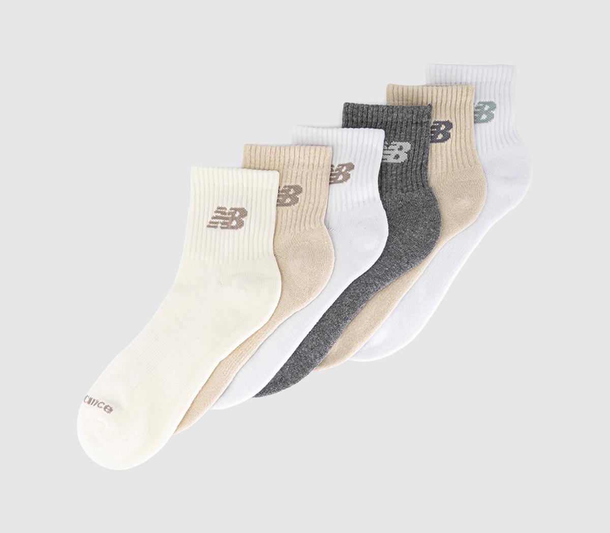 New Balance SocksNB Everyday Ankle Sock 6 Pack TrainersSea Salt Grey