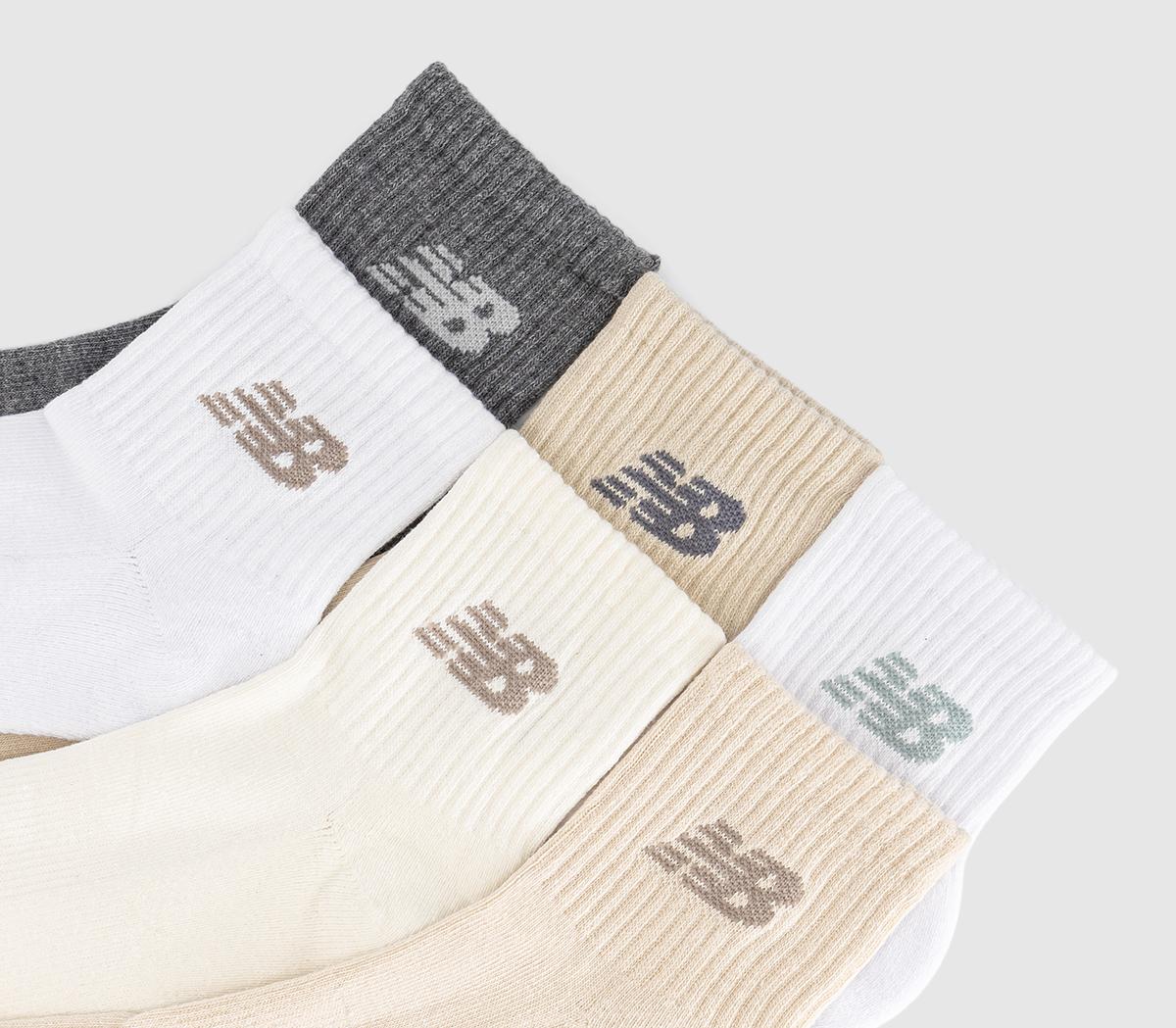 New Balance SocksNB Everyday Ankle Sock 6 Pack TrainersSea Salt Grey