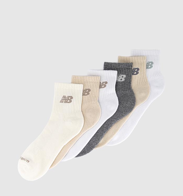 New Balance Socks NB Everyday Ankle Sock 6 Pack Trainers Sea Salt Grey