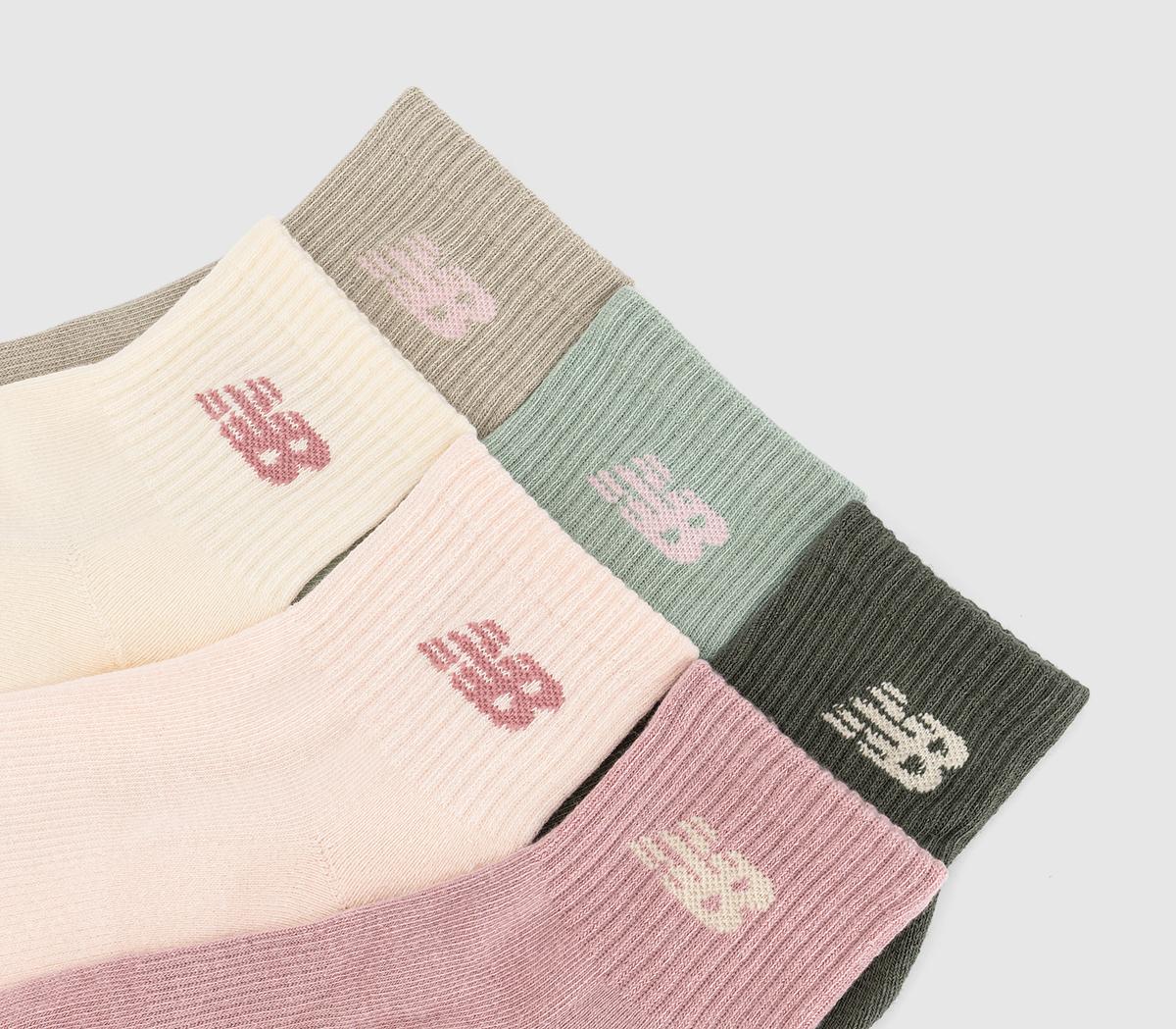 New Balance SocksNb Everyday Ankle Socks 6 PackPink Green Multi
