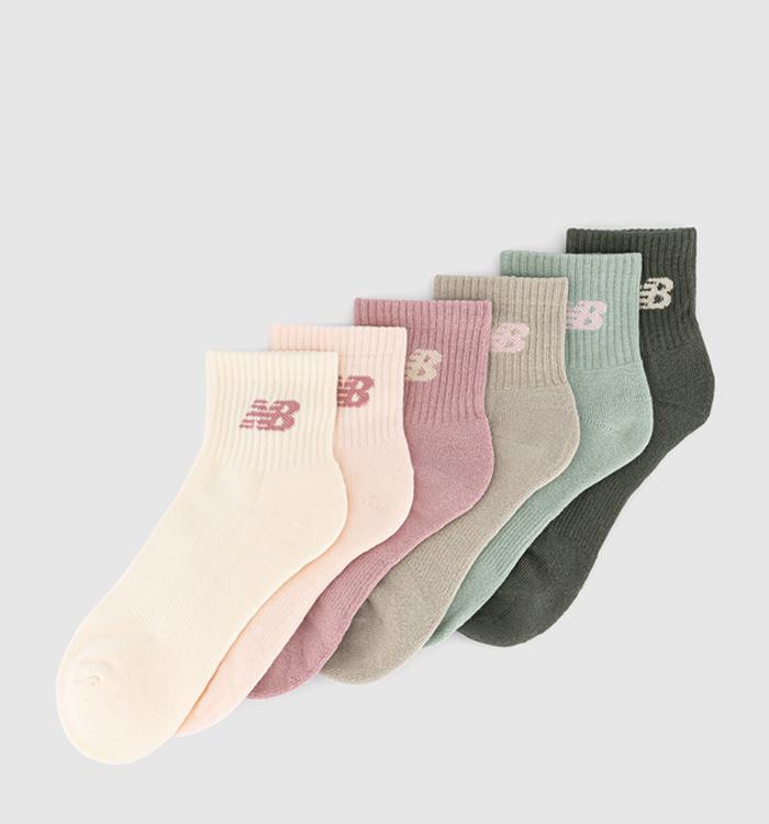 New Balance Socks Nb Everyday Ankle Socks 6 Pack Pink Green Multi