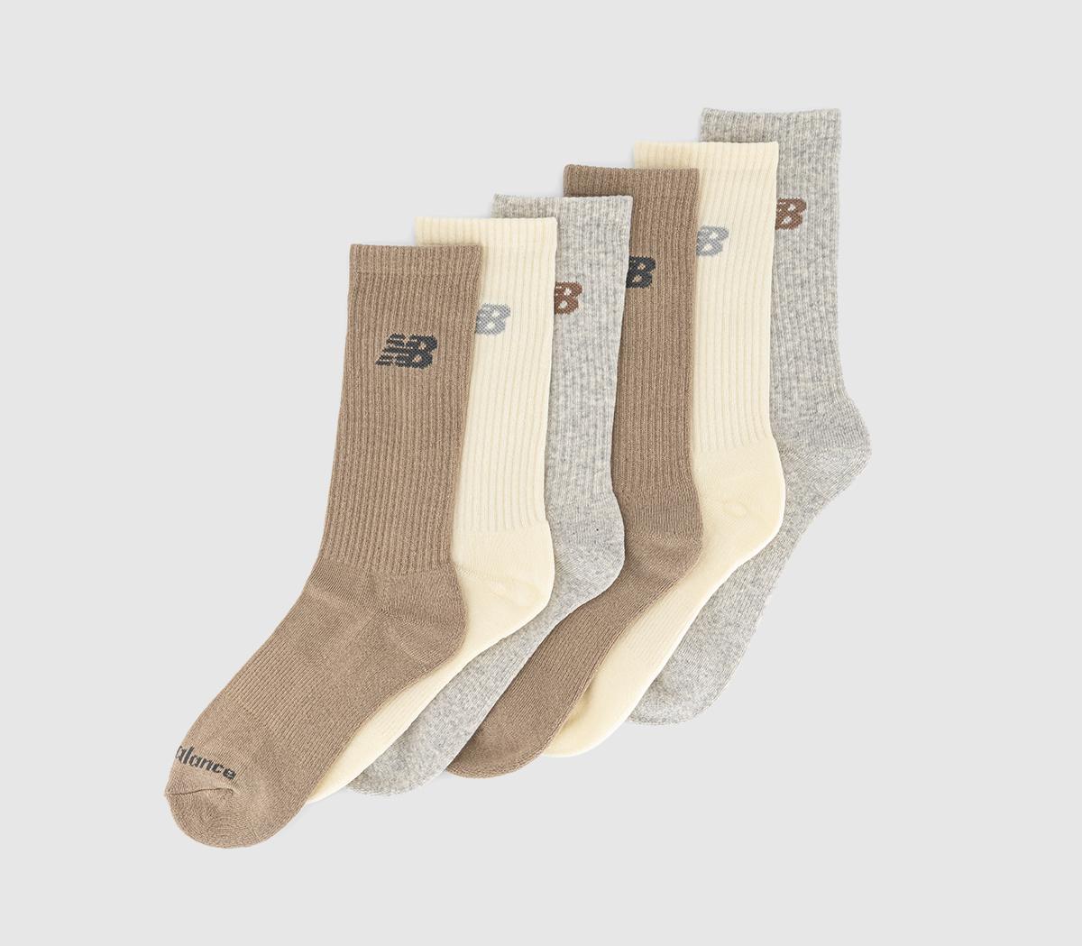 New Balance SocksNb Everyday Crew 6 Pack SocksGrey Neutral