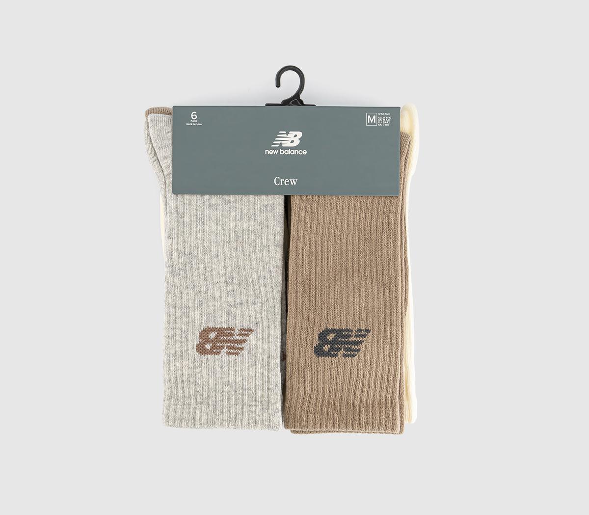 New Balance SocksNb Everyday Crew 6 Pack SocksGrey Neutral