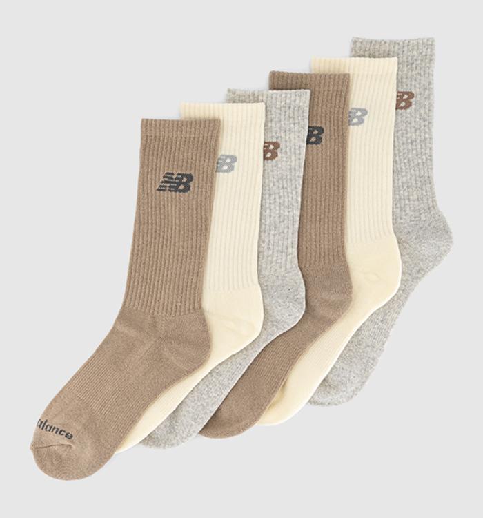 New Balance Socks Nb Everyday Crew 6 Pack Socks Grey Neutral