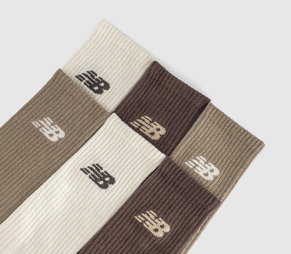 New Balance SocksNB Everyday Crew 6 Pack SocksBrown Oat Sea Salt