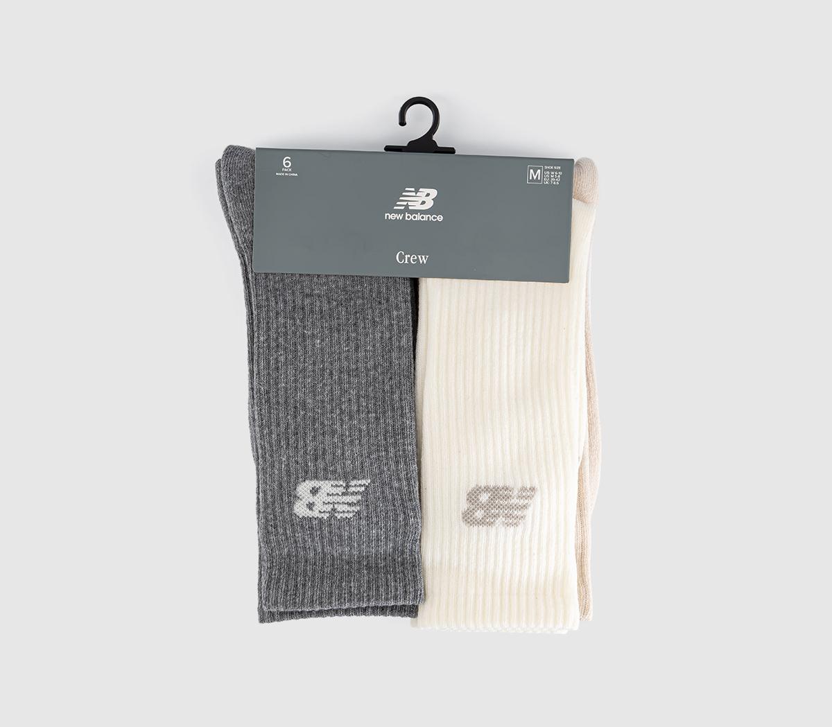 New Balance SocksNb Everyday Crew 6 Pack SocksCharcoal Linen Ice Berg