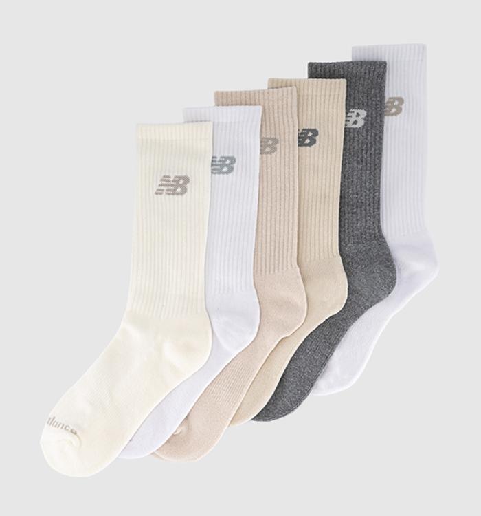 New Balance Socks Nb Everyday Crew 6 Pack Socks Charcoal Linen Ice Berg