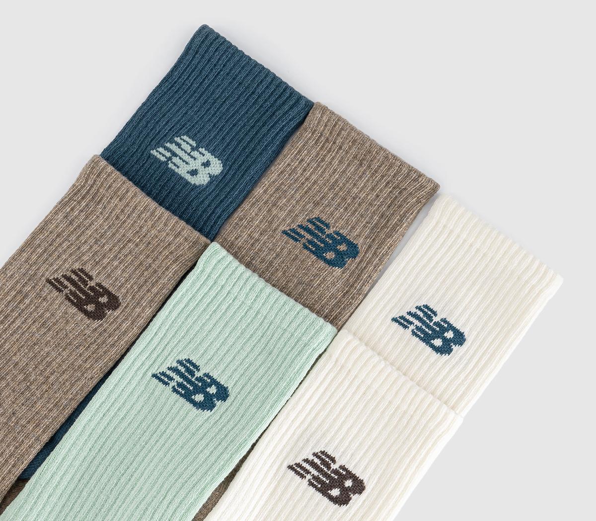 New Balance SocksNB Everyday Crew 6 Pack SocksTeal Stoneware Sea Salt Jade