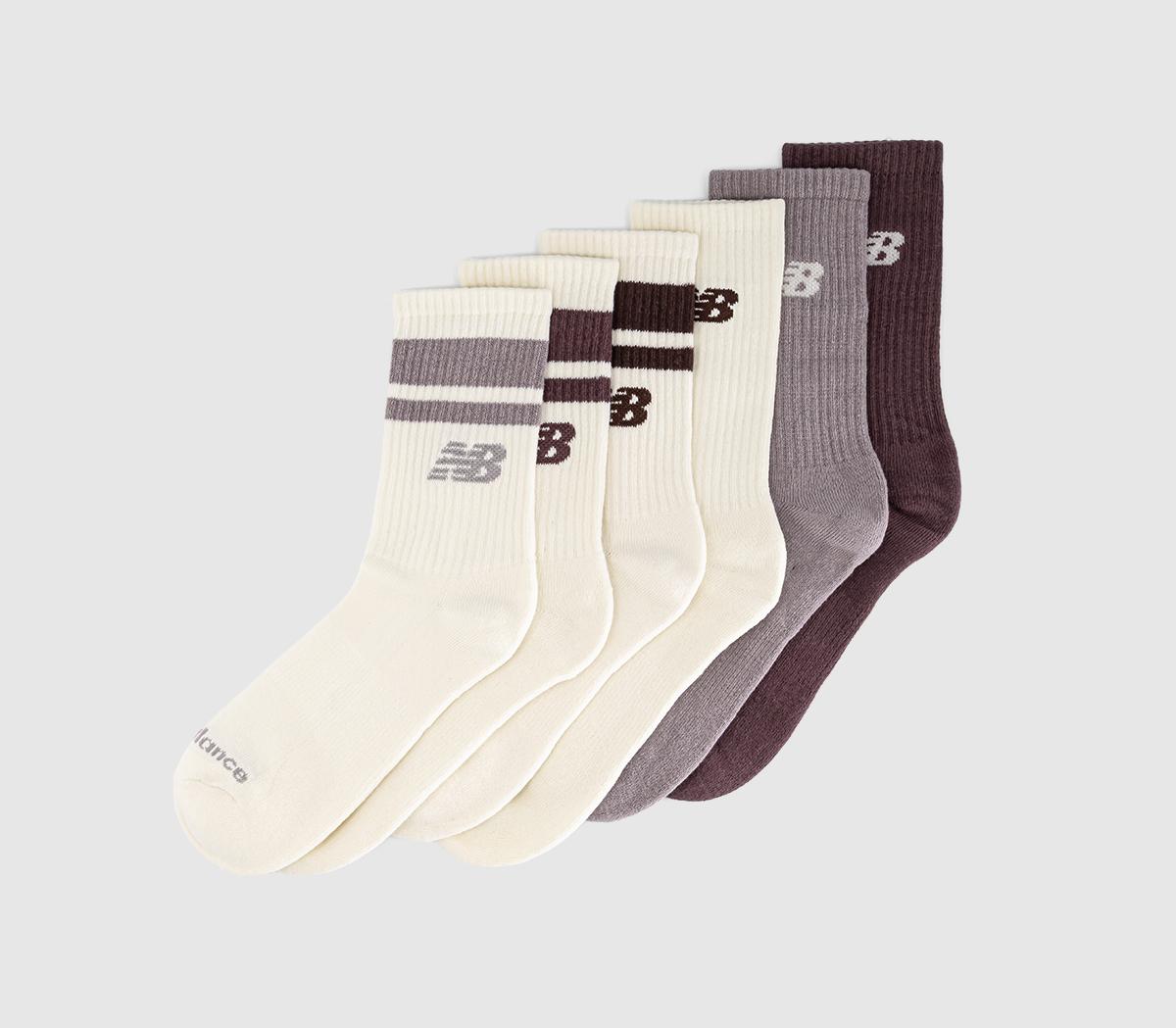 New Balance SocksNB Everyday Crew 6 PackCream Fast Track Truffle Salt Pumpernickel