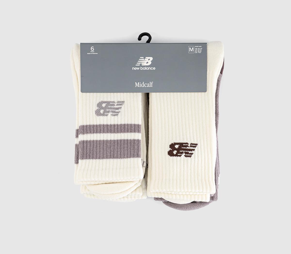New Balance SocksNB Everyday Crew 6 PackCream Fast Track Truffle Salt Pumpernickel
