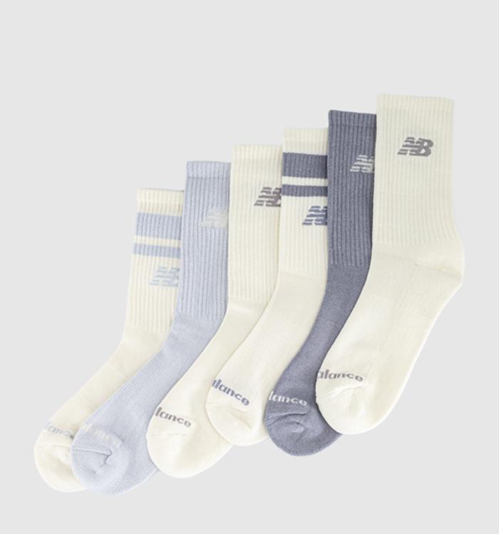 New Balance Socks Nb Everyday Crew 6 Pack Cream Digital Mist Fresh Air Truffle Salt