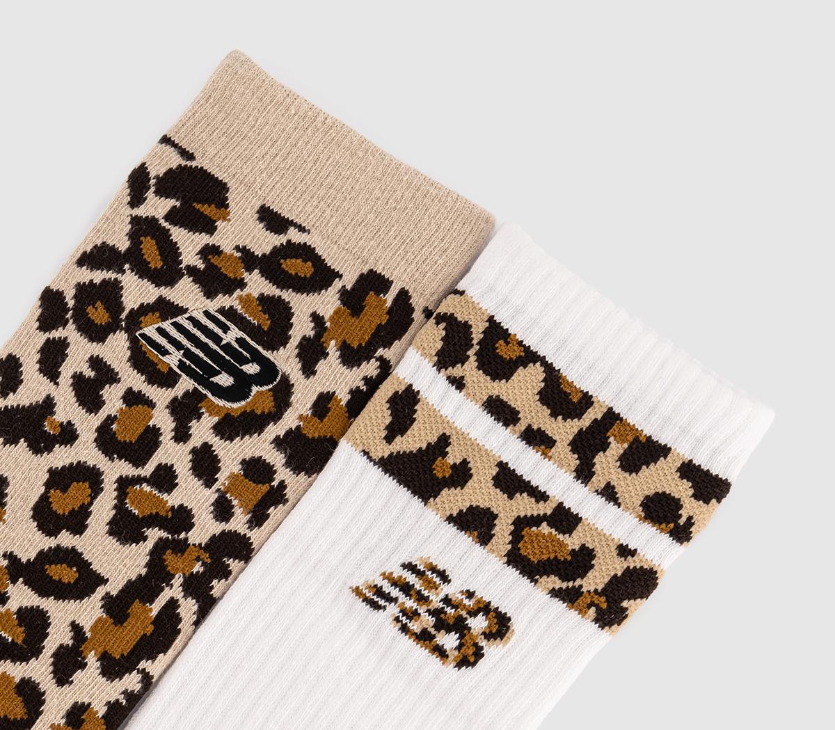 New Balance SocksPatch Logo Crew 2 Pack Socks New Balance SocksPatch Logo Crew 2 Pack SocksLeopard White