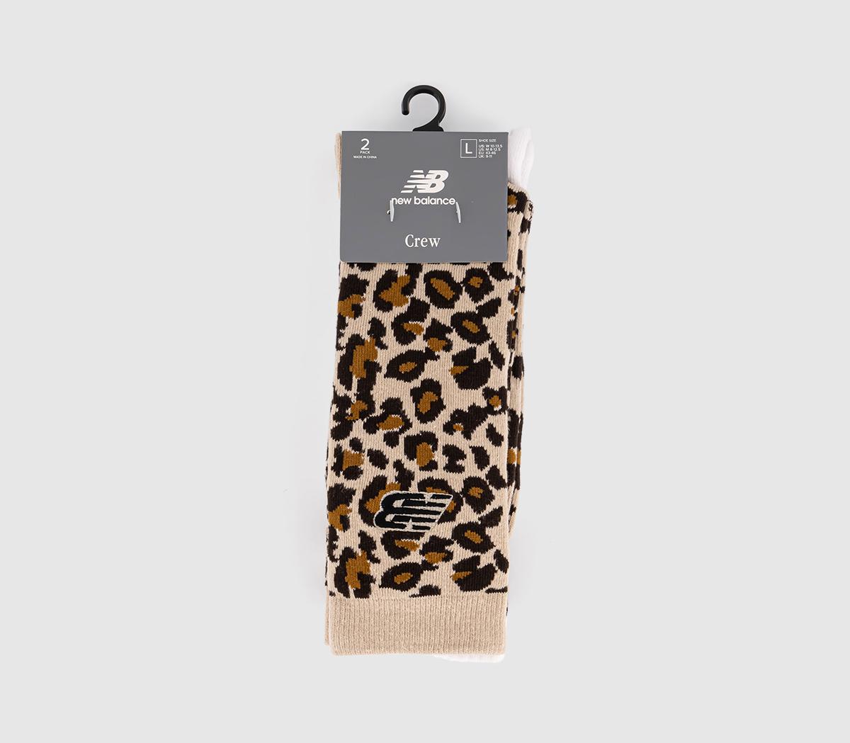 New Balance SocksPatch Logo Crew 2 Pack Socks New Balance SocksPatch Logo Crew 2 Pack SocksLeopard White