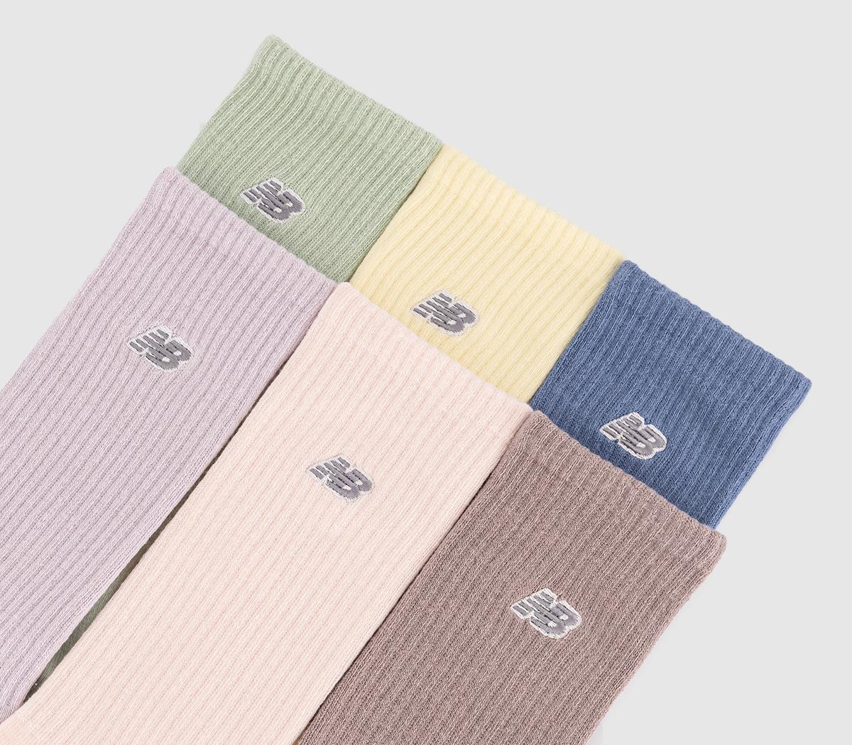 New Balance SocksPatch Logo Crew 6 Pack Socks New Balance SocksPatch Logo Crew 6 Pack SocksPastel Multi