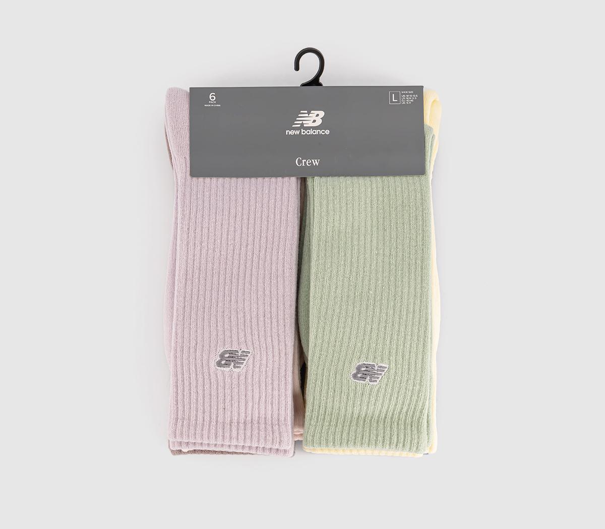 New Balance SocksPatch Logo Crew 6 Pack Socks New Balance SocksPatch Logo Crew 6 Pack SocksPastel Multi