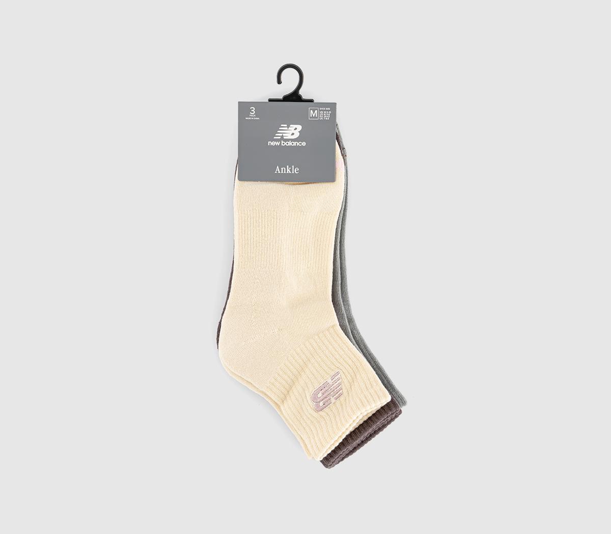 New Balance Socks NB Patch Logo Ankle Crew Socks New Balance Socks NB Patch Logo Ankle Crew Socks Cream Green Brown