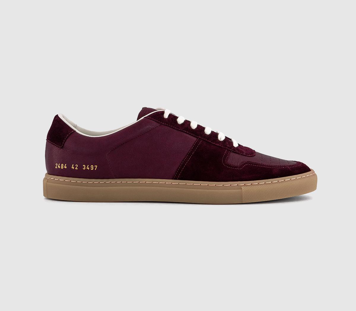 Common Projects Mens B-ball Duo Slim Trainers Burgundy In Red, 7