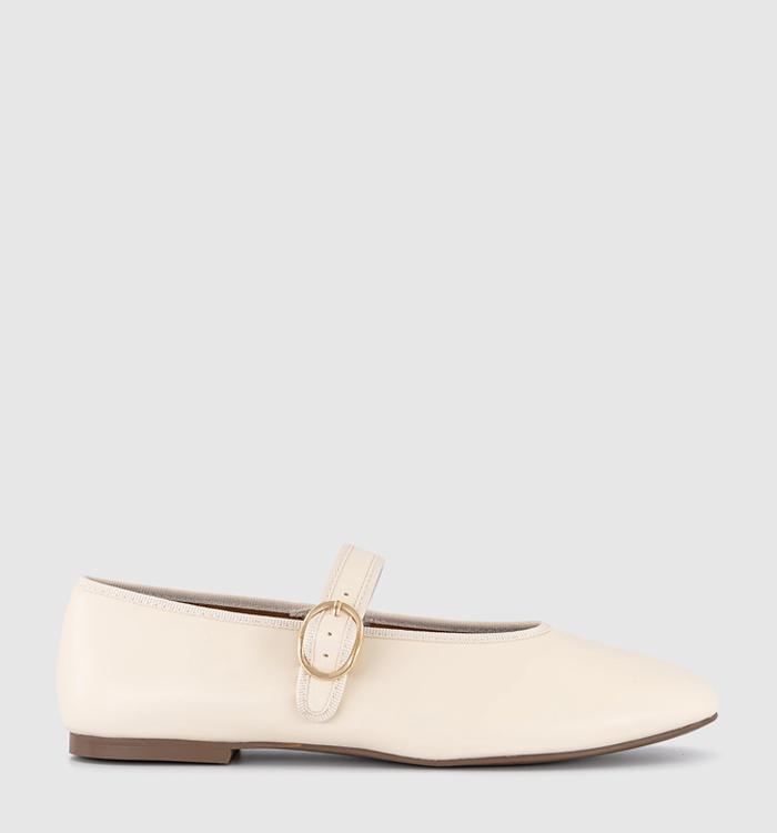 OFFICE Fierce High Vamp Mary Jane Ballet Pumps Off White