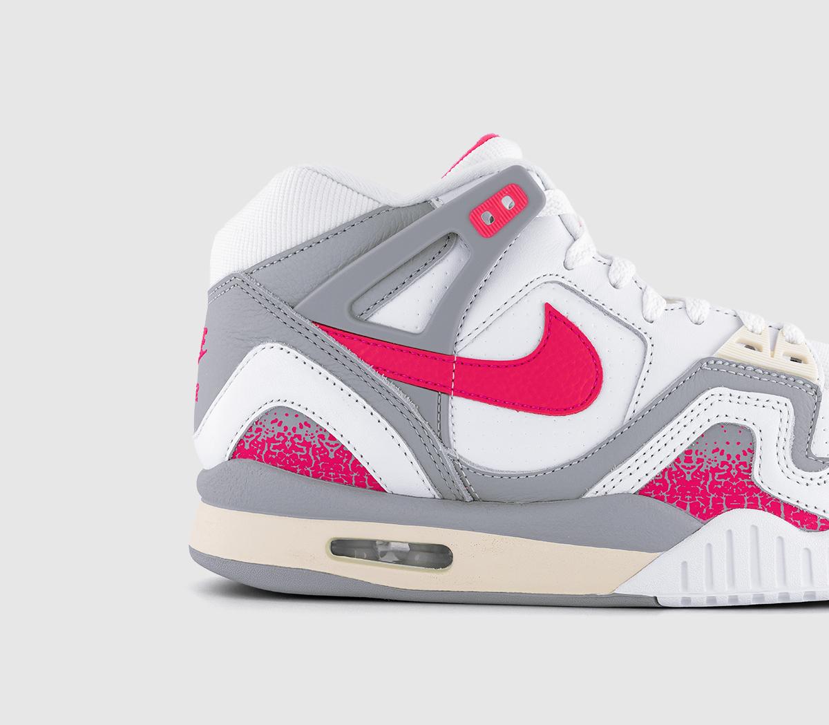 NikeAir Tech Challenge II Qs TrainersWhite Racer Pink Lt Smoke Grey