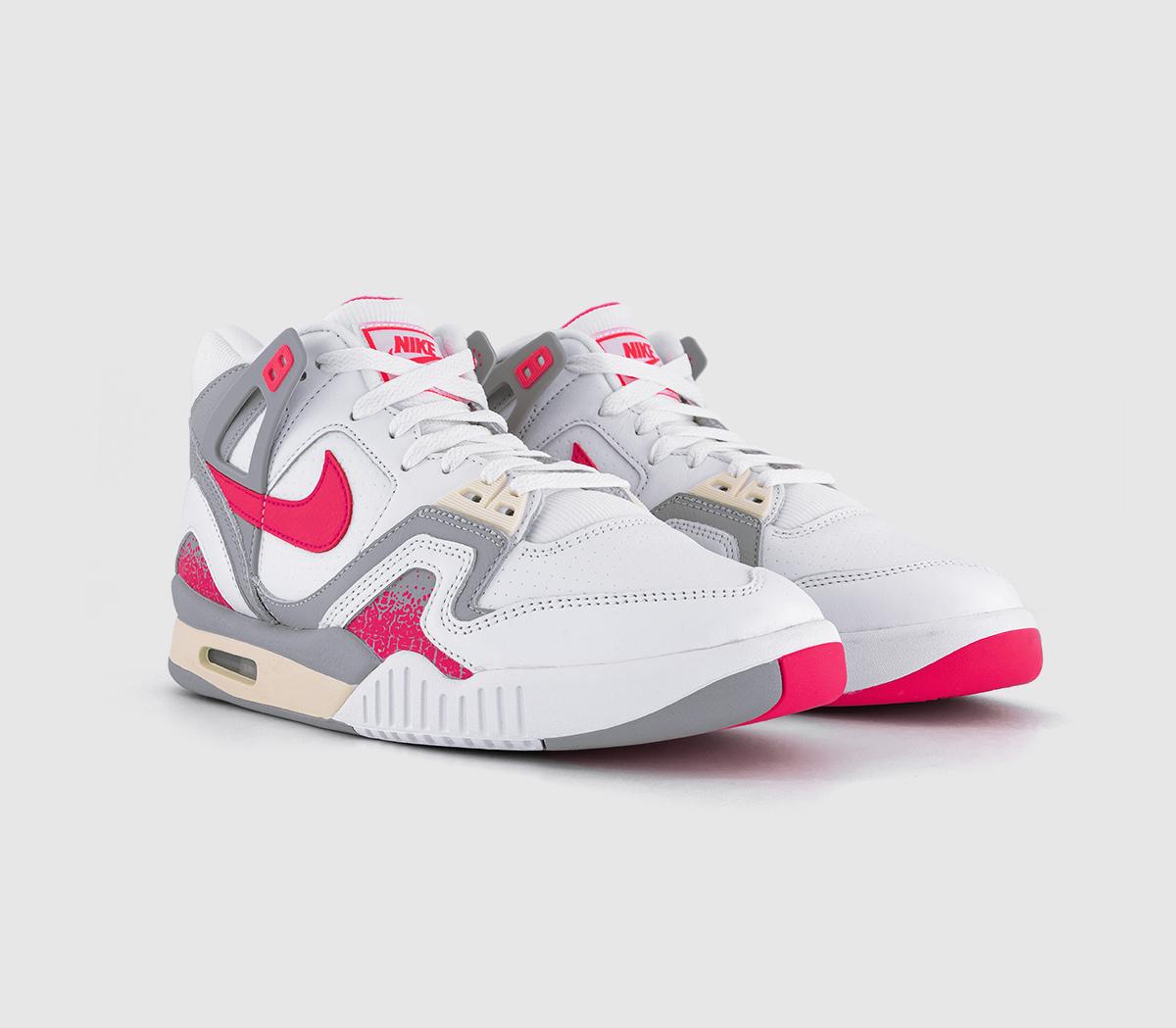 NikeAir Tech Challenge II Qs TrainersWhite Racer Pink Lt Smoke Grey