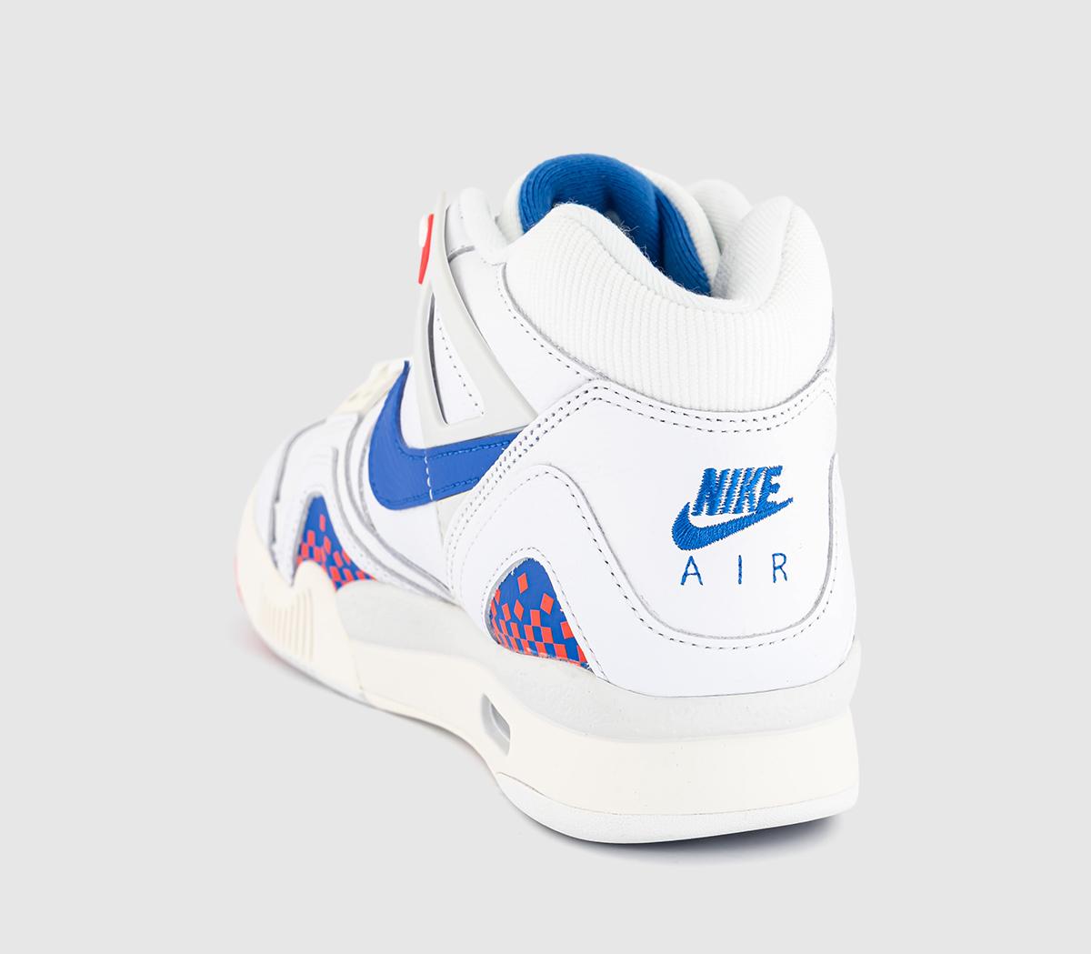 NikeAir Tech Challenge II Qs TrainersWhite Royal Blue Laser Crimson Pale Ivory Platinum