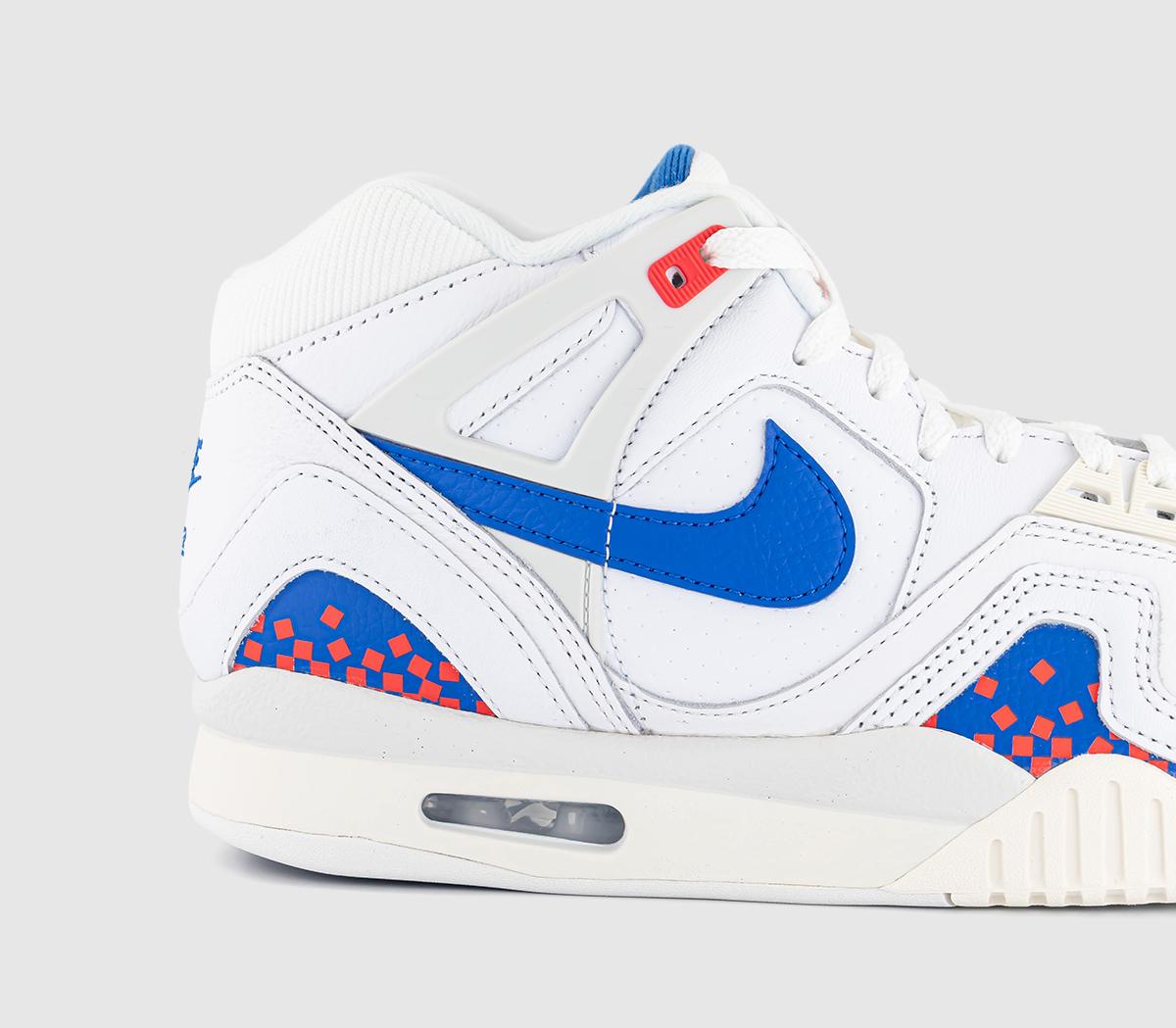 NikeAir Tech Challenge II Qs TrainersWhite Royal Blue Laser Crimson Pale Ivory Platinum