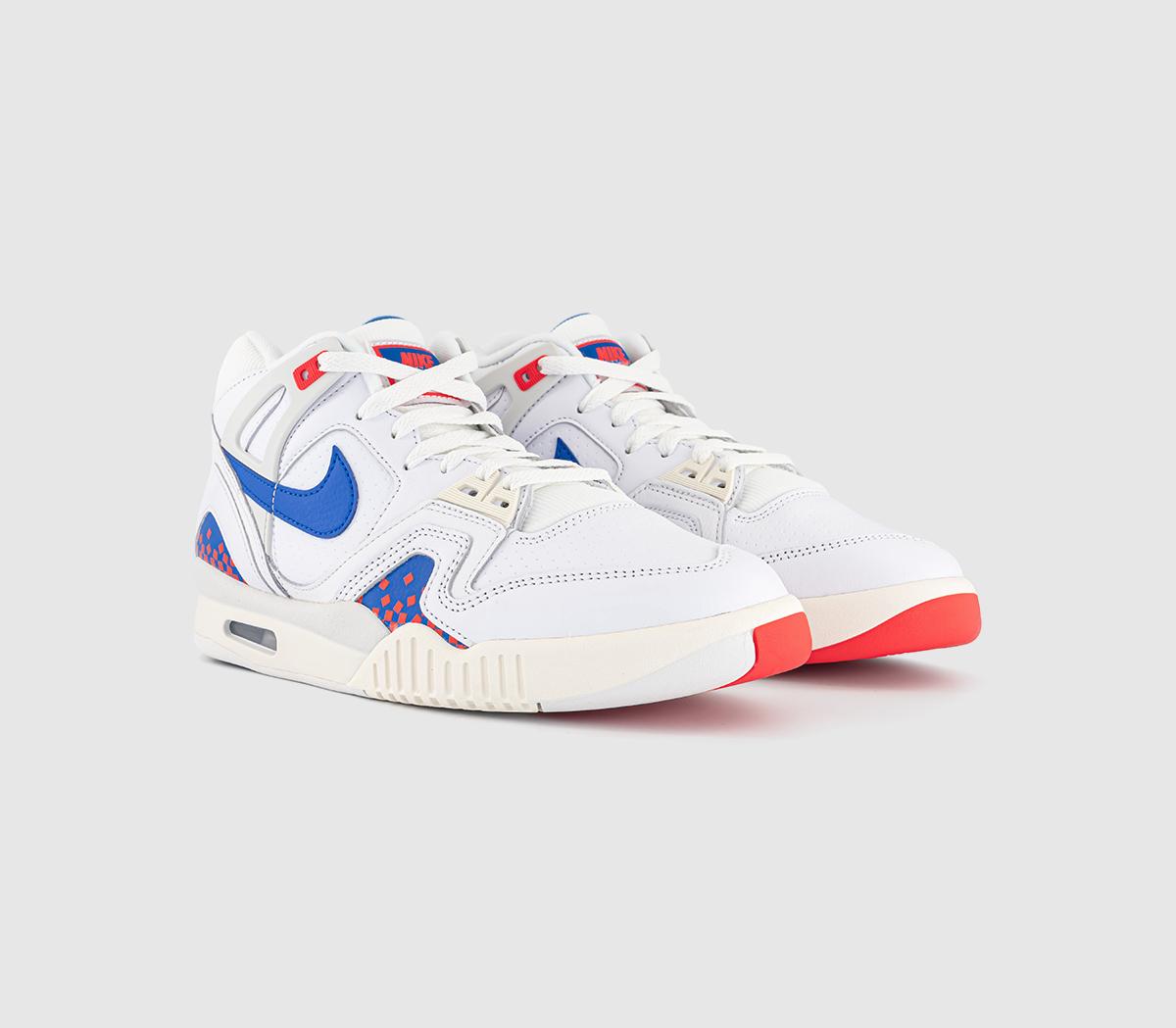 NikeAir Tech Challenge II Qs TrainersWhite Royal Blue Laser Crimson Pale Ivory Platinum