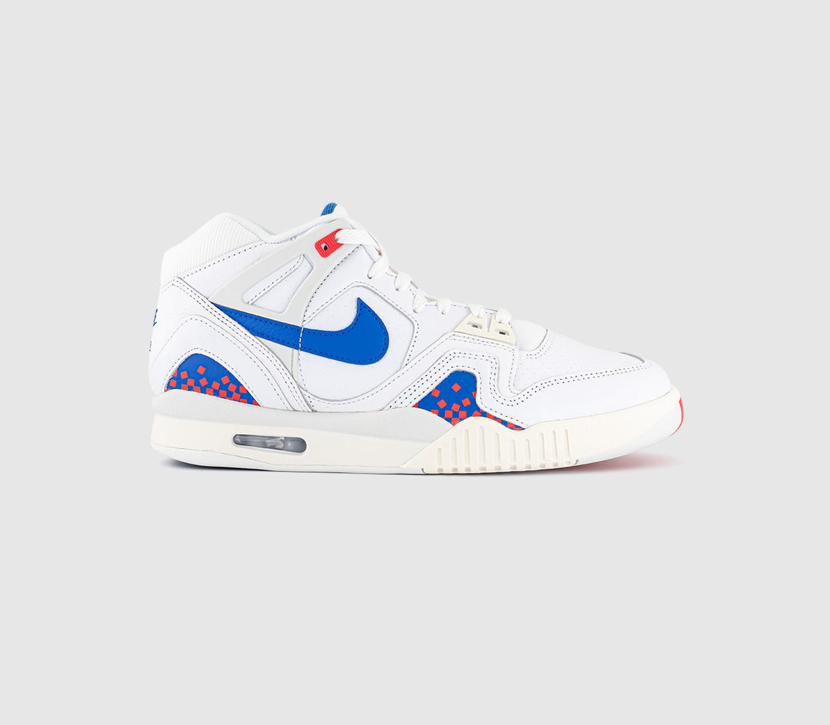 NikeAir Tech Challenge II Qs TrainersWhite Royal Blue Laser Crimson Pale Ivory Platinum
