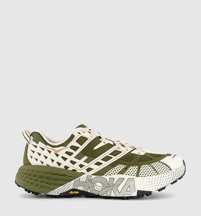 HOKA Speedgoat 2 Trainers Moss Green Rose Cream