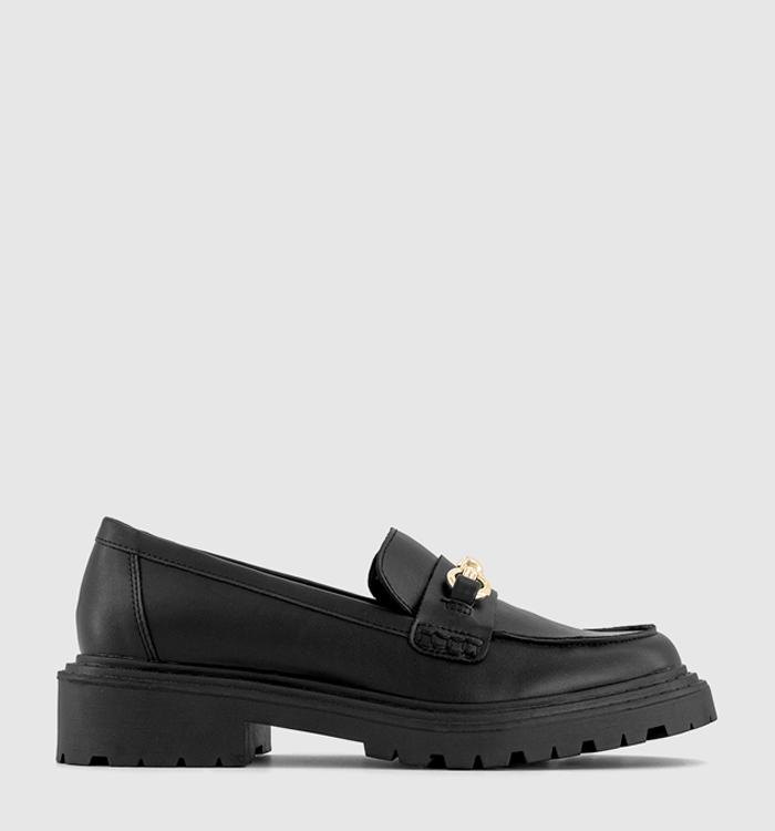 Womens black work loafers hotsell