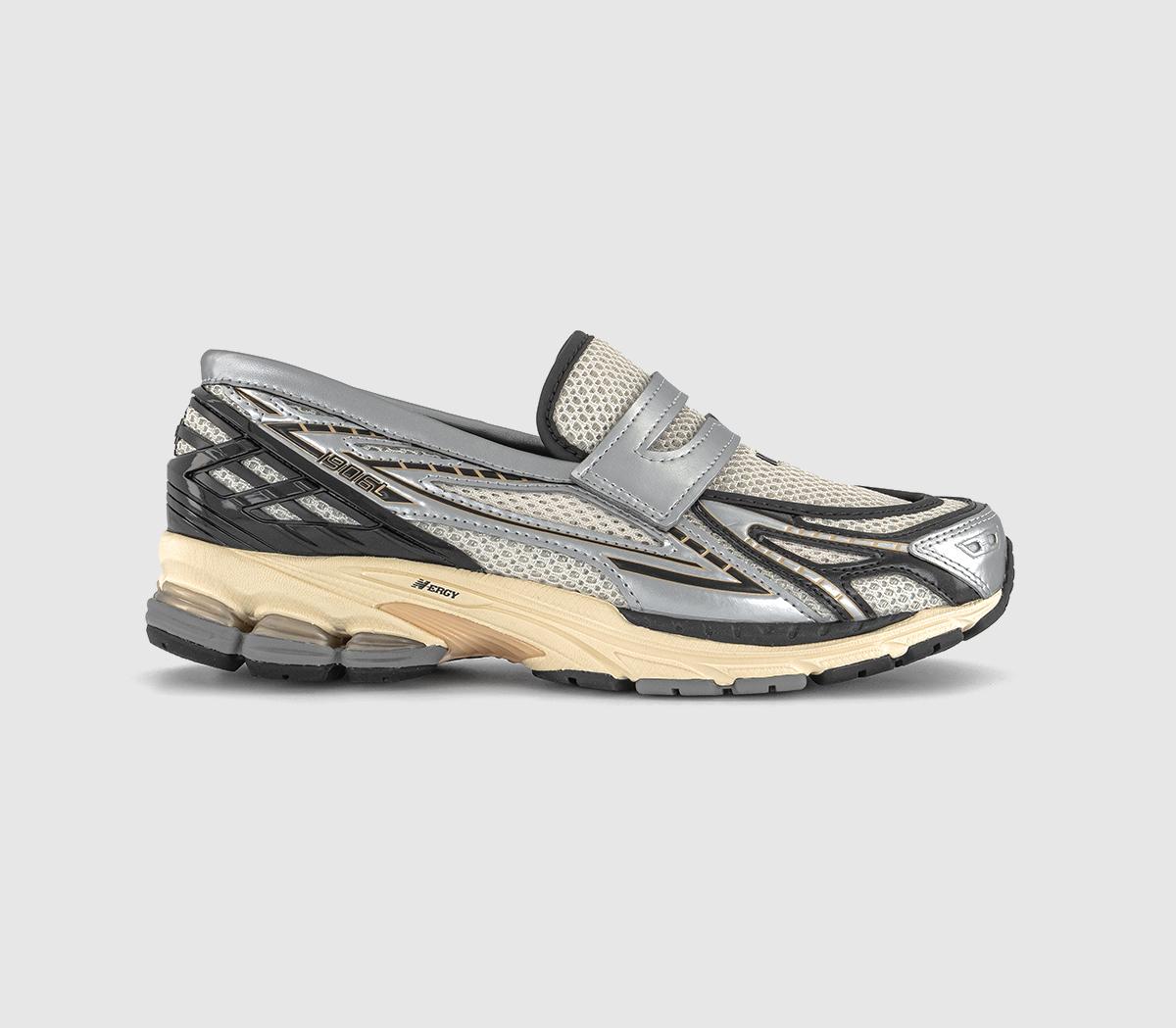 スローガン New Balance 1906 Loafers Silver Metallic Black - Women's Flats