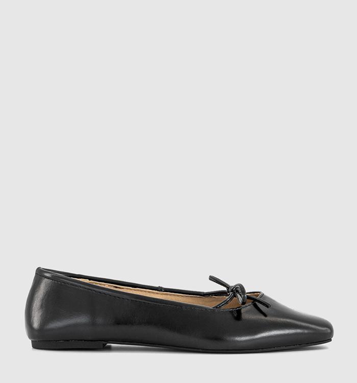 OFFICE Florence Bow Ballerina Pumps Black Pu
