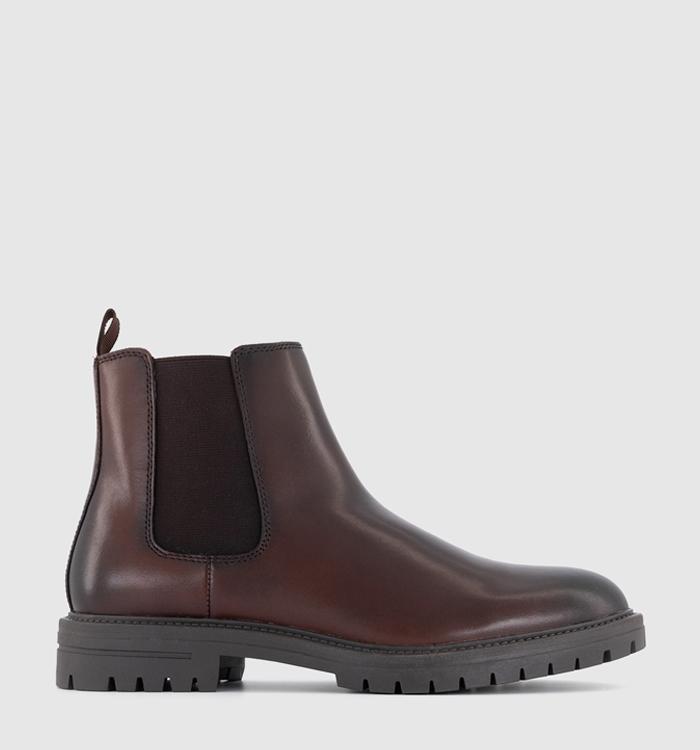 OFFICE Bennington Chunky Chelsea Boots Chocolate Brown