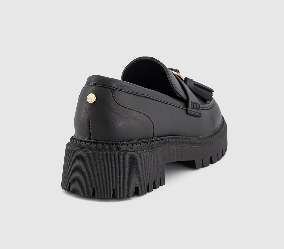 OFFICEFlash Gold Trim Chunky Loafers OFFICEFlash Gold Trim Chunky LoafersBlack Pu