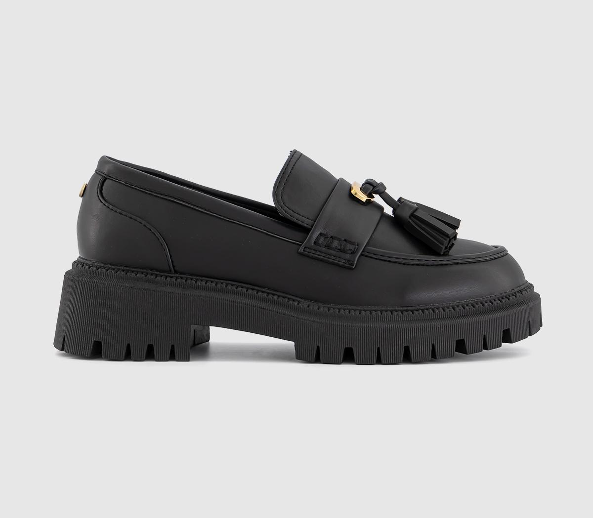 OFFICEFlash Gold Trim Chunky Loafers OFFICEFlash Gold Trim Chunky LoafersBlack Pu