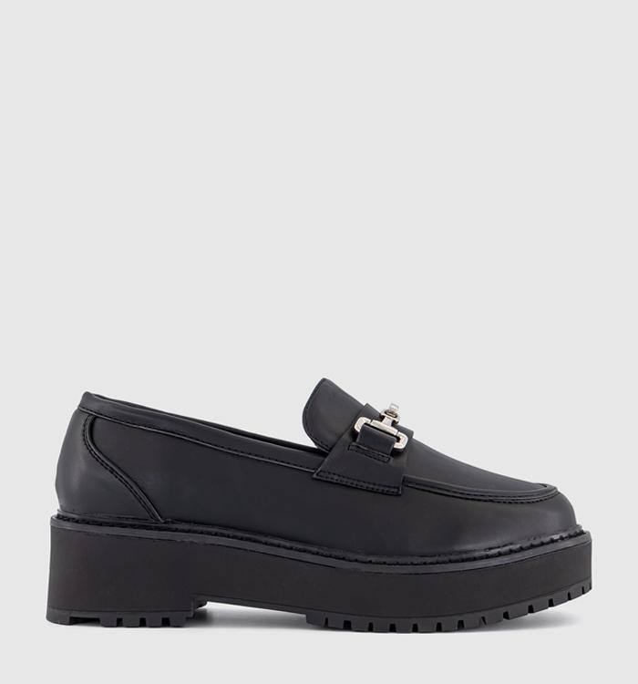 OFFICE Farley Wedge Loafers Black Pu