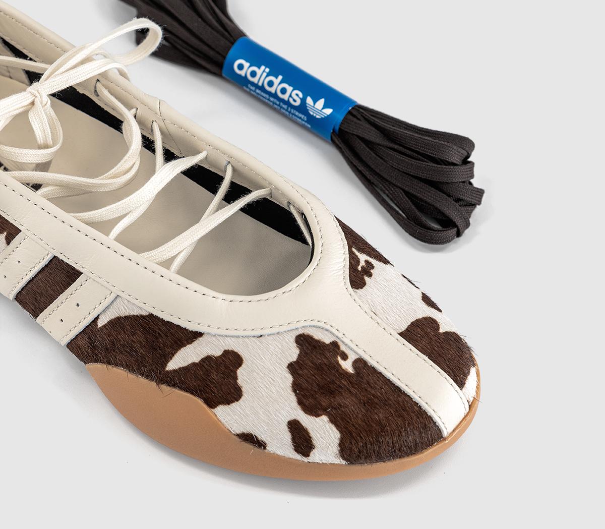 adidas Taekwondo Mei Ballet Pumps Cow Print Aurora Coffee White