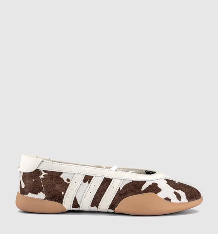 adidas Taekwondo Mei Ballet Pumps Cow Print Aurora Coffee White Gum