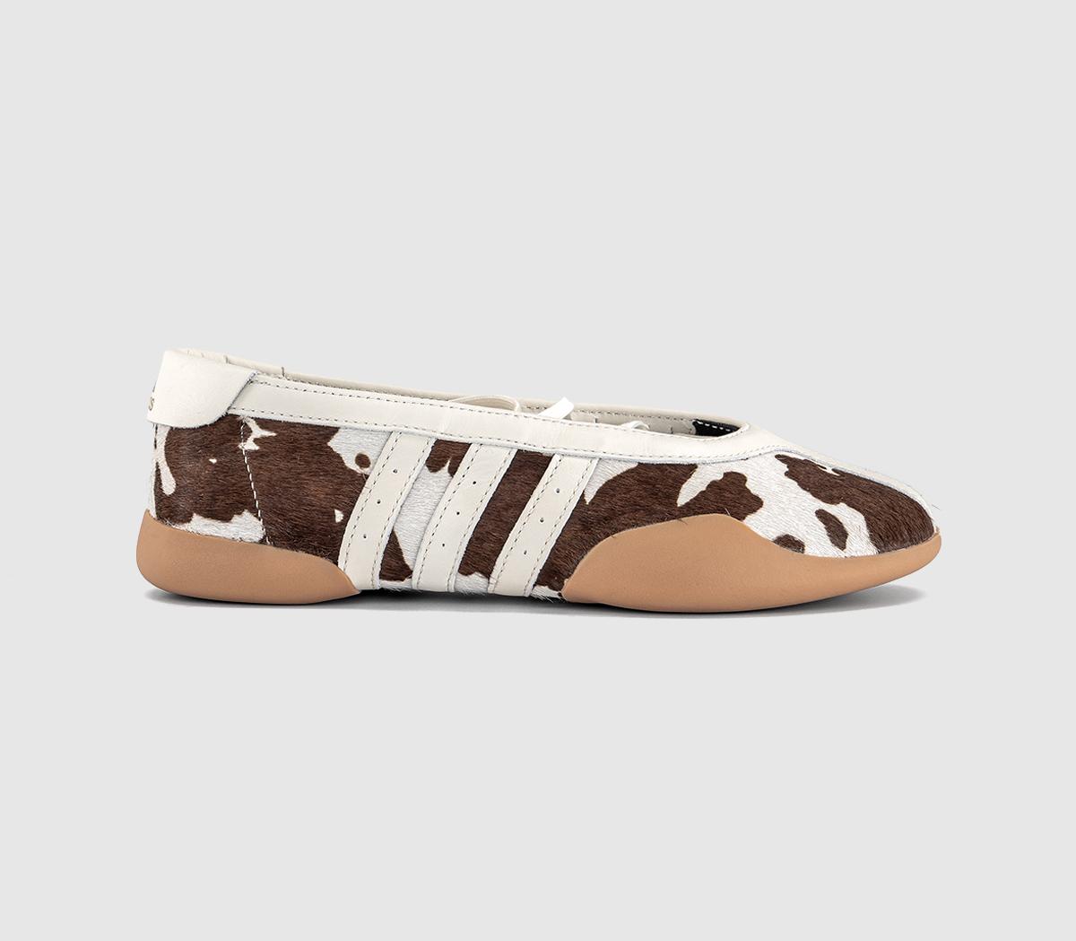 adidasTaekwondo Mei Ballet PumpsCow Print Aurora Coffee White Gum